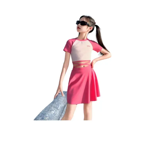 CAMKIDS Детский купальник розово-красного цвета для подростков