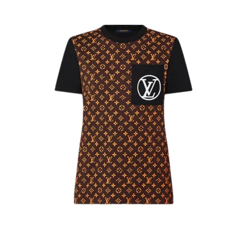 LOUIS VUITTON Новые ежеквартальные продукты LV Коричневые женские футболки
