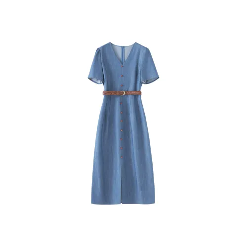 MH Женские Платья с Короткими Рукавами