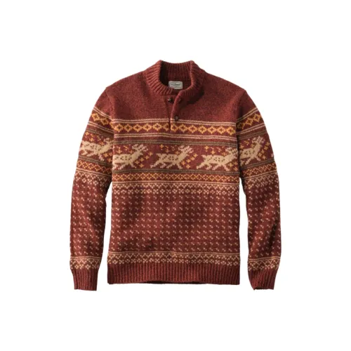 L.L.Bean Red Men's Sweaters L.L.Bean Красные Мужские Свитера