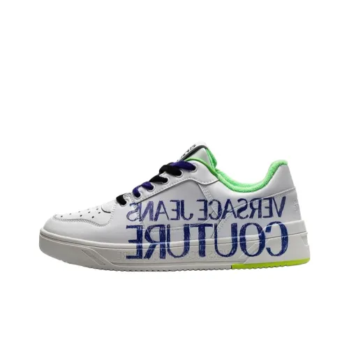 VERSACE JEANS VERSACE Низкий Топ Стильный Скейтбординг Мужской Белый Синий Зеленый