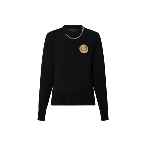 LOUIS VUITTON Цепь Деталь Заплатка Свитер Женский Синий