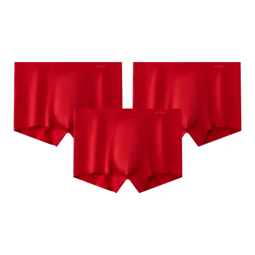 QIANLEE Red Men's Boxers