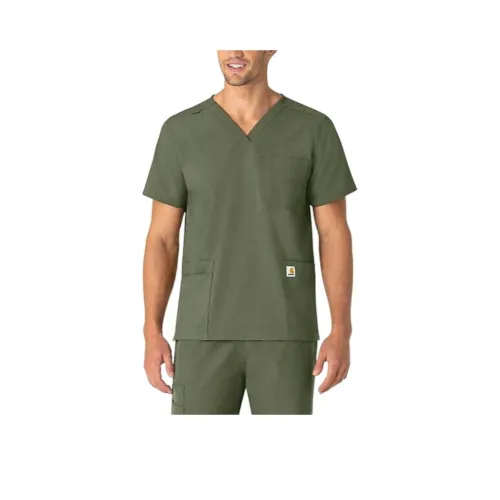 Carhartt Унисекс FORCE Essentials V-Neck 6 Карман Scrub Топ T Рубашка Унисекс
