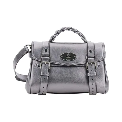 Mulberry Alexa Телячья кожа Сумка Мини Женская Серебряный