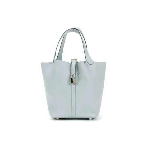 HERMES Picotin Lock Clemence Телячья кожа Корзинка-сумка Сумка-ведро Сумка Женская Pantin Серый