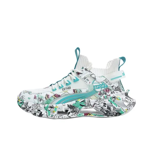 Kung Fu Partners Амортизация Rebound Дышащий Увеличение Высоты MID Топ Детские Беговые Кроссовки Подростки