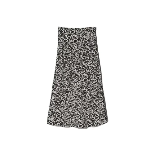 UNIQLO Повседневный Длинный Юбка Женская Серый Белый