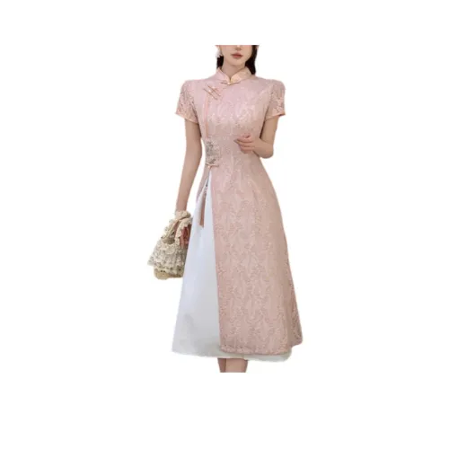 YICHEN Короткое платье с короткими рукавами женское