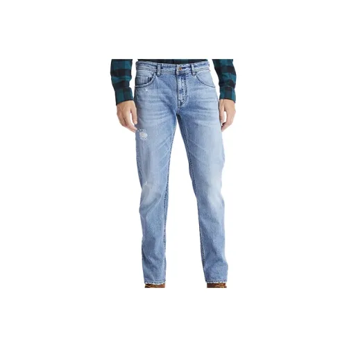 Timberland Потертый Светло-Синий Мужские Джинсы