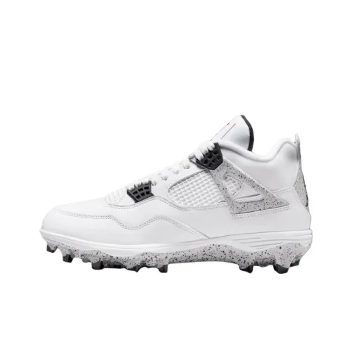 Jordan Air Джордан 4 Устойчивые к истиранию противоскользящие футбольные бутсы унисекс белые