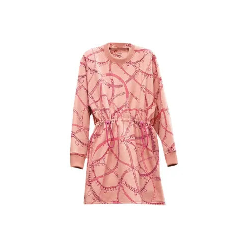 HERMES Длинное платье с длинными рукавами женское кварцевый розовый
