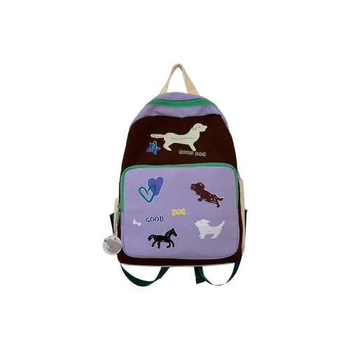 Vack Nylon Backpack Standard Unisex Purple Blue Coffee