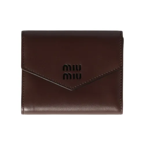 MIU MIU Телячья кожа Кошелек Маленький Унисекс Root Черный