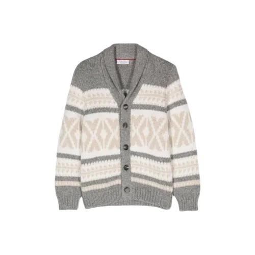 Brunello Cucinelli Серый Kids Свитеры