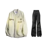 Белый серый топ + черные штаны