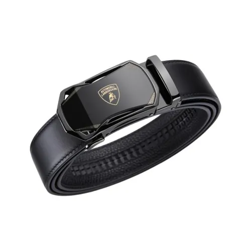 AUTOMOBILI LAMBORGHINI Коровья кожа Мужской ремень с украшением Ширина 3,5 см Набор в подарочной коробке