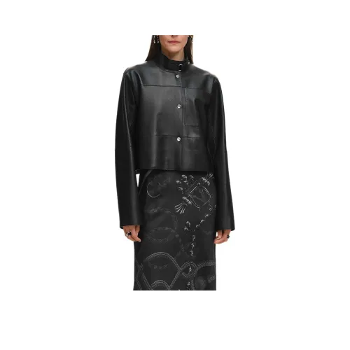 HERMES FW25 Кожа Куртка Женская