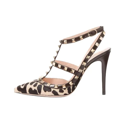 Valentino Rockstud Высокие каблуки Коричневый Женские