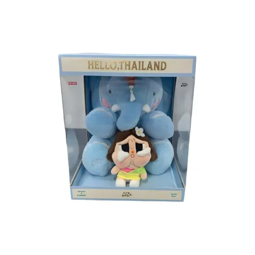 POP MART Коллаборация CRYBABY Фигурка CRYBABY Thailand Ограниченная серия Слон Модные фигурки Средний