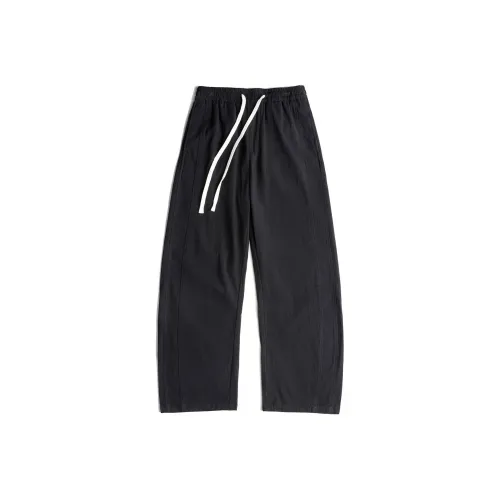 UNAPS Повседневные брюки с льном LIKE тонкий эластичный пояс брюки прямого кроя унисекс