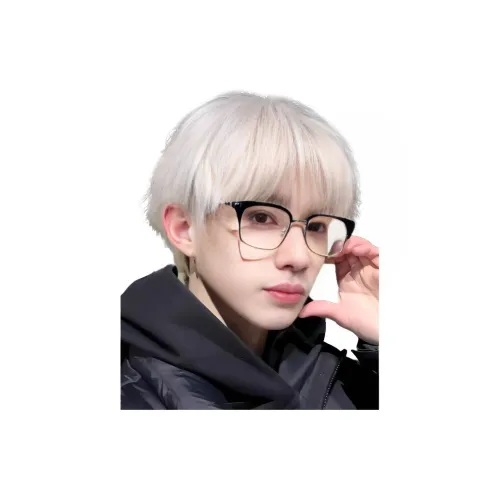 GLUNA Перука Белый золотой льняная ткань Handsome And FLUFFY Differential Cracked Plate мужской