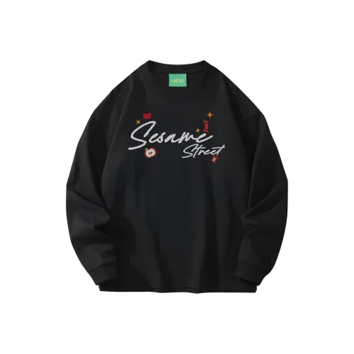 Улица Сезам Длинный рукав Т-рубашка Унисекс