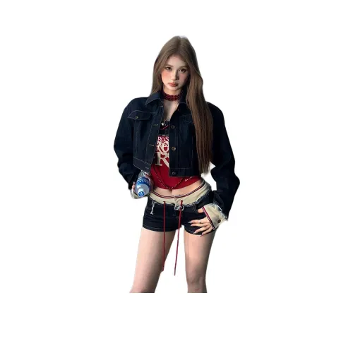 MUCCHIC Темно-синие женские джинсовые шорты