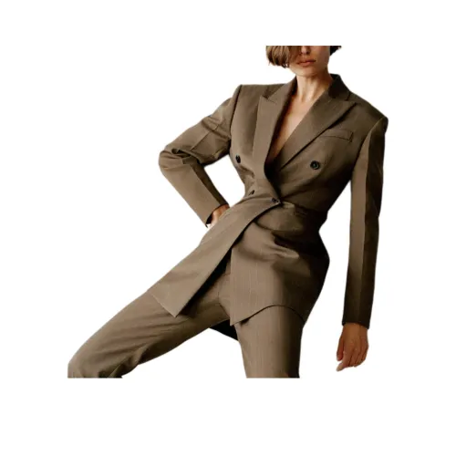 ZARA ZW Series Хаки Женские Офисные Костюмы