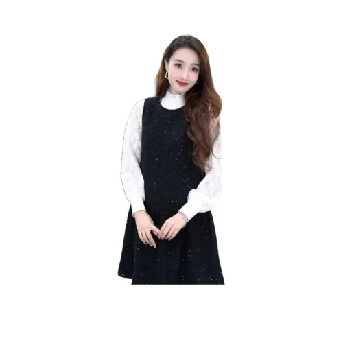 GOELIA 00B Black Женские Длинные Рукава Платья