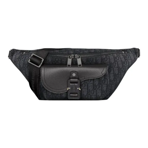 DIOR Седло Телячья кожа Saddles Бананка Мужской Черный