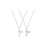 Сон бабочки Мимолетная жизнь Ожерелье 1 пара (Розовый + Синий)