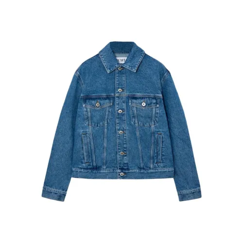 LOEWE Blue Men's Denim Jackets LOEWE Синий Мужские Джинсовые Куртки