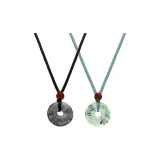 Национальные стильные ожерелья с застежкой "мир" - черный и синий, пара