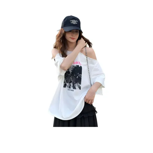 NANING9 Белая Женская Футболка