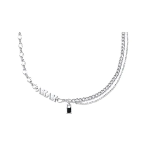 AKAK Сплав Ожерелья Унисекс Серебристо-белый