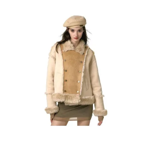 Li Zixian Желто-коричневые Женские Куртки