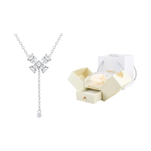 AJIDOU Инкрустированные Драгоценными Камнями Ожерелья Женские Белые