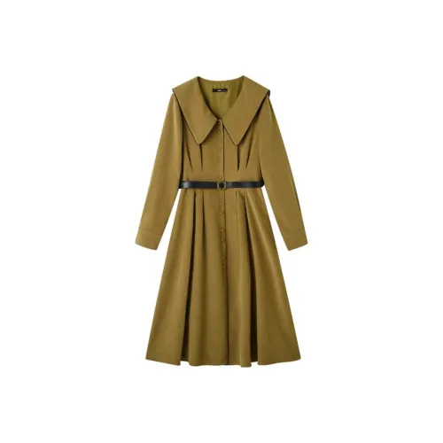 【Dme】 Длинное платье с длинными рукавами женское