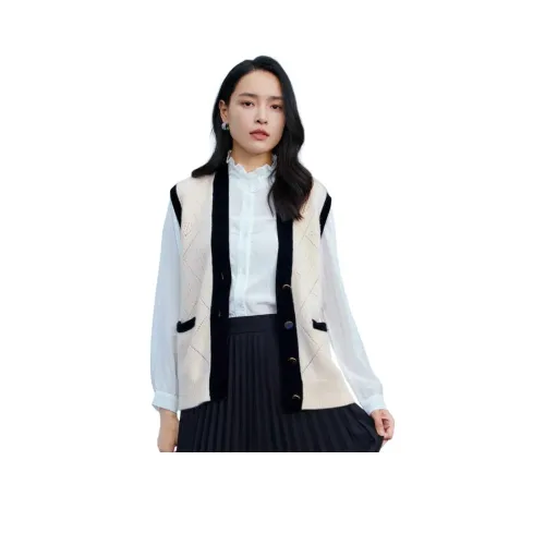 MIHUANG Экрю Женские Жилеты