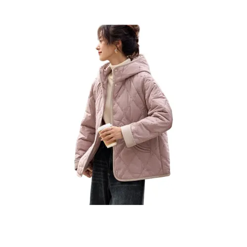 Mo Han Yi Mei Хлопковый пуховик Женская кожаная розовая