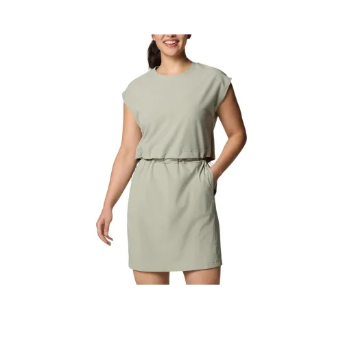 Columbia Короткий рукав Платье Женское Серый Зеленый