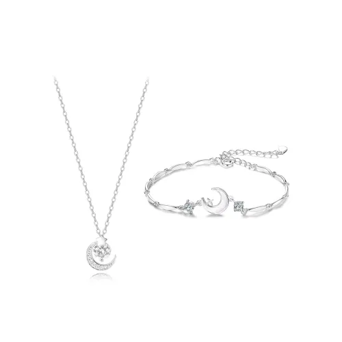MUYAN Сплав Radiant Звезда и луна Комплект ожерелья Комбинация Женские