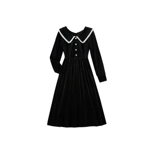 TOUCH Длинное платье с длинными рукавами женское черное