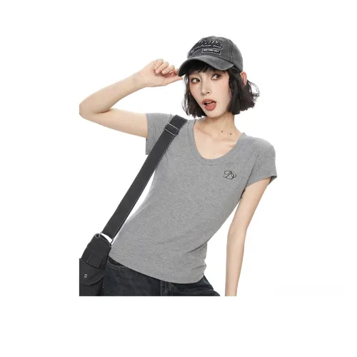 Princess Berdele Стандартная T-рубашка Женская Серого цвета