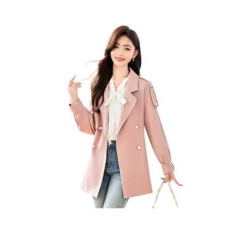 Like The Age Of Water Тренчкот Slim Fit Женский Розовый