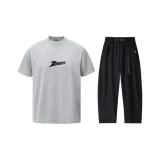 Серый топ + черные штаны