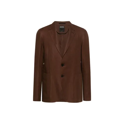 Zegna Бизнес Костюм Пальто Мужской Шоколад