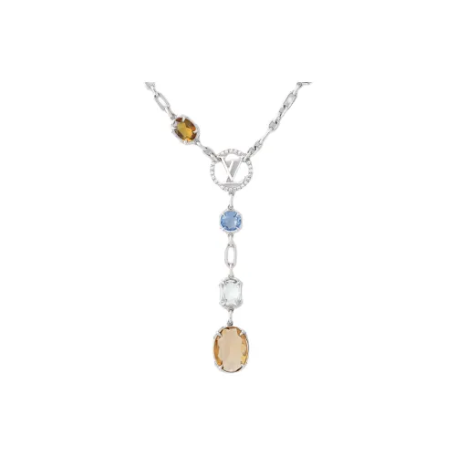 LOUIS VUITTON Циркон Ожерелья Женское Серебро