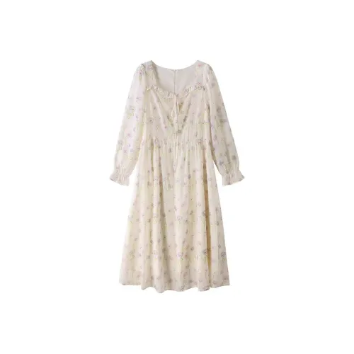 PLAY BUSH Длинное платье с длинными рукавами женское